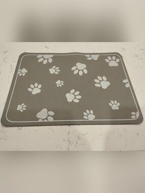 BUNDLE 3 for $10 Gray Paw-Print Pet Feeding Mat